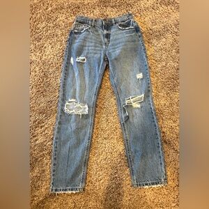 Distressed Blue Jeans